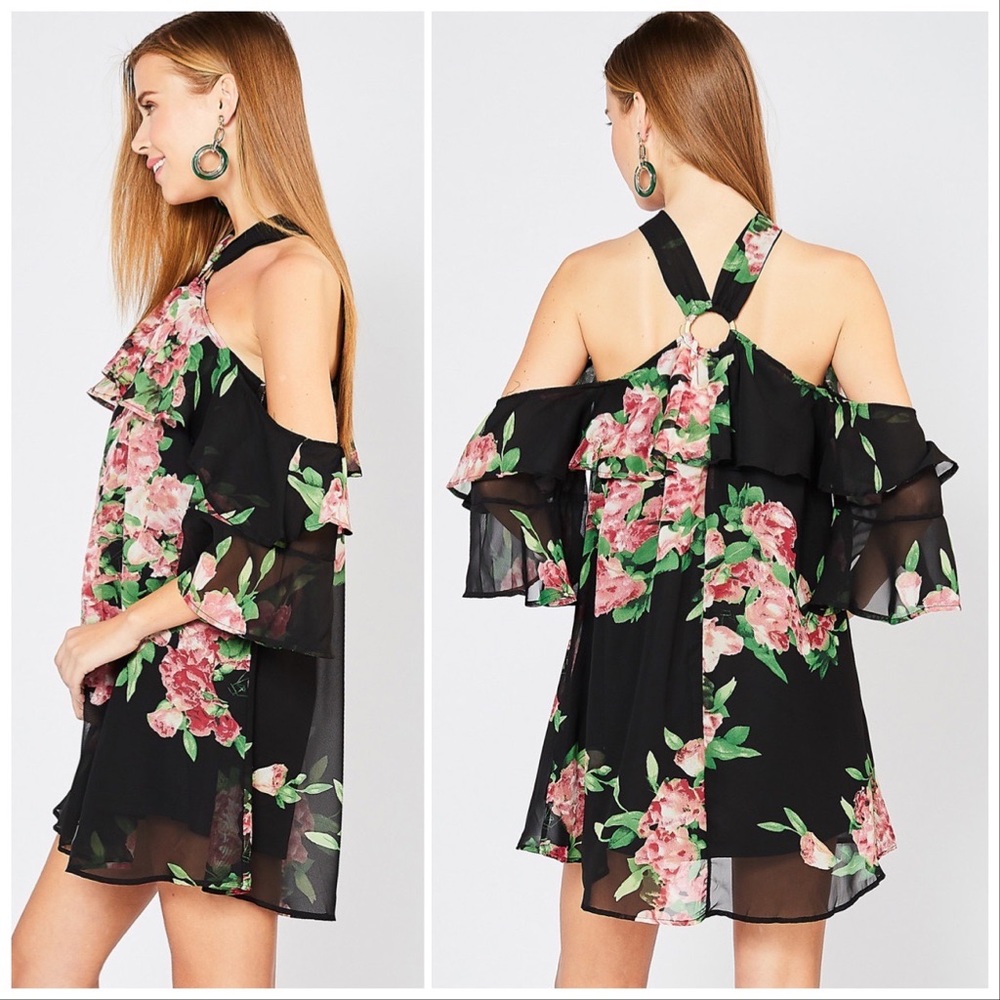 Entro Loveliness Floral Halter Mini Dress - Picture 13 of 16